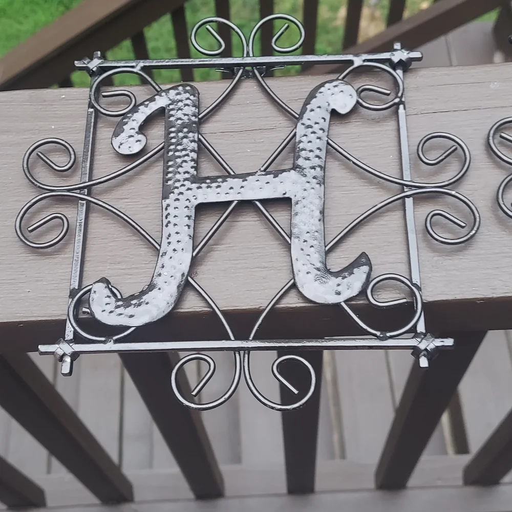 Metal Decorative Rustic Hanging Sign Black Letters H O M E